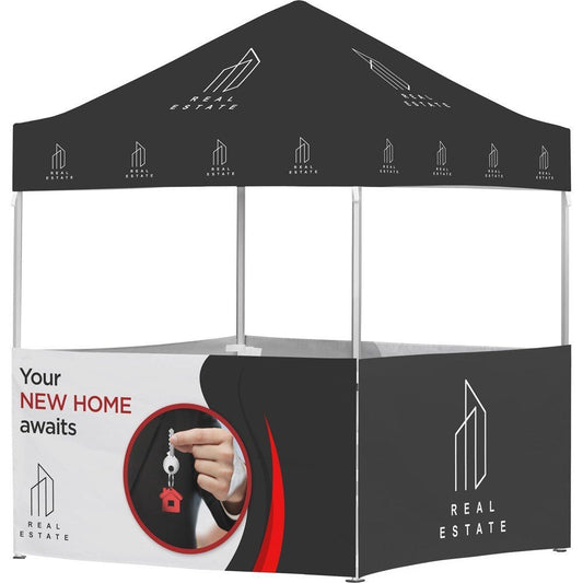 Ovation Sublimated Gazebo 2m X 2m Petite Frame - 4 Half - Wall Skins - Brand your company Logo! Get a quote - Promo Lingo