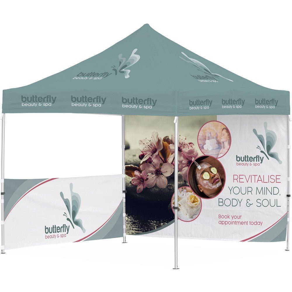 Ovation Sublimated Gazebo 3m X 3m - 1 Half - Wall Skin - 1 Full - Wall Skin - Brand your company Logo! Get a quote - Promo Lingo