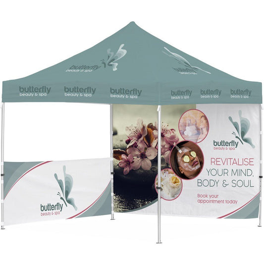 Ovation Sublimated Gazebo 3m X 3m - 1 Half - Wall Skin - 1 Full - Wall Skin - Brand your company Logo! Get a quote - Promo Lingo