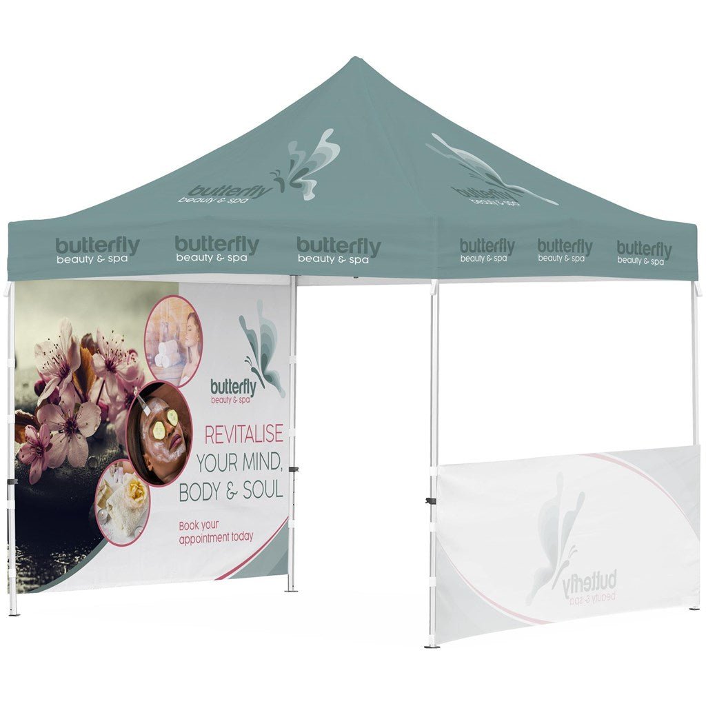 Ovation Sublimated Gazebo 3m X 3m - 1 Half - Wall Skin - 1 Full - Wall Skin - Brand your company Logo! Get a quote - Promo Lingo