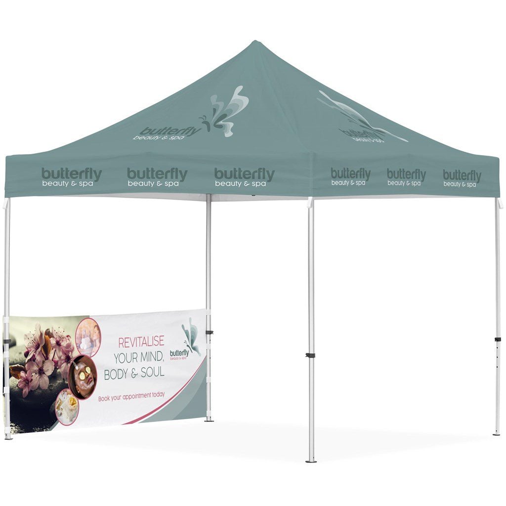 Ovation Sublimated Gazebo 3m X 3m - 1 Half - Wall Skin - Brand your company Logo! Get a quote - Promo Lingo