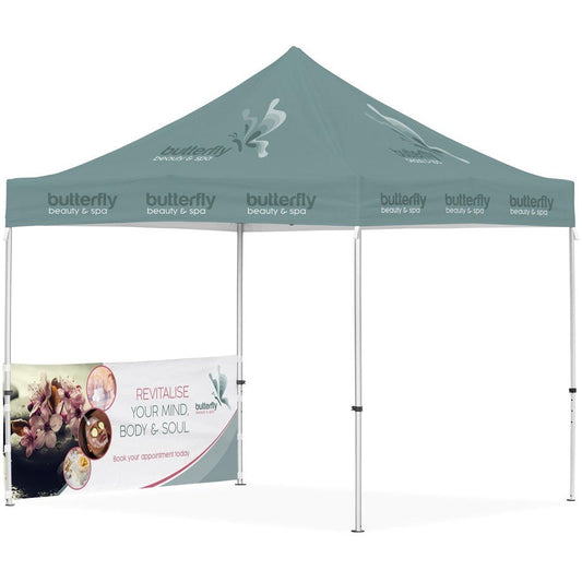 Ovation Sublimated Gazebo 3m X 3m - 1 Half - Wall Skin - Brand your company Logo! Get a quote - Promo Lingo