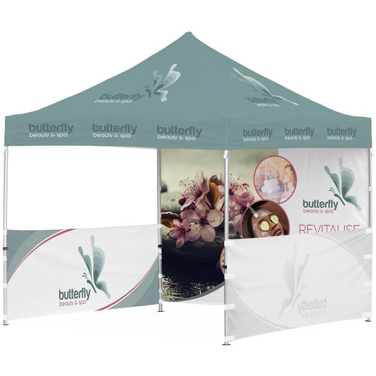 Ovation Sublimated Gazebo 3m X 3m - 2 Half - Wall Skins - 1 Full - Wall Skin - Brand your company Logo! Get a quote - Promo Lingo