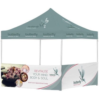 Ovation Sublimated Gazebo 3m X 3m - 2 Half - Wall Skins - Brand your company Logo! Get a quote - Promo Lingo
