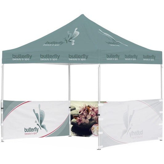 Ovation Sublimated Gazebo 3m X 3m - 3 Half - Wall Skins - Brand your company Logo! Get a quote - Promo Lingo