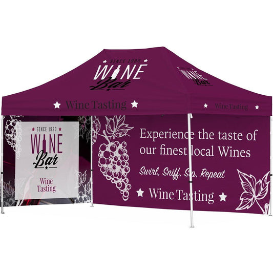 Ovation Sublimated Gazebo 4.5m X 3m - 1 Long Full - Wall Skin - 1 Short Full - Wall Skin - Brand your company Logo! Get a quote - Promo Lingo