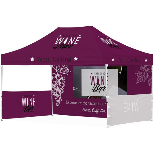 Ovation Sublimated Gazebo 4.5m X 3m - 1 Long Full - Wall Skin - 2 Short Half - Wall Skins - Brand your company Logo! Get a quote - Promo Lingo