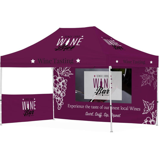 Ovation Sublimated Gazebo 4.5m X 3m - 1 Short Half - Wall Skin - 1 Long Full - Wall Skin 4.5m x 3m Sublimated Gazebos - Get the best branded items from - Promo Lingo