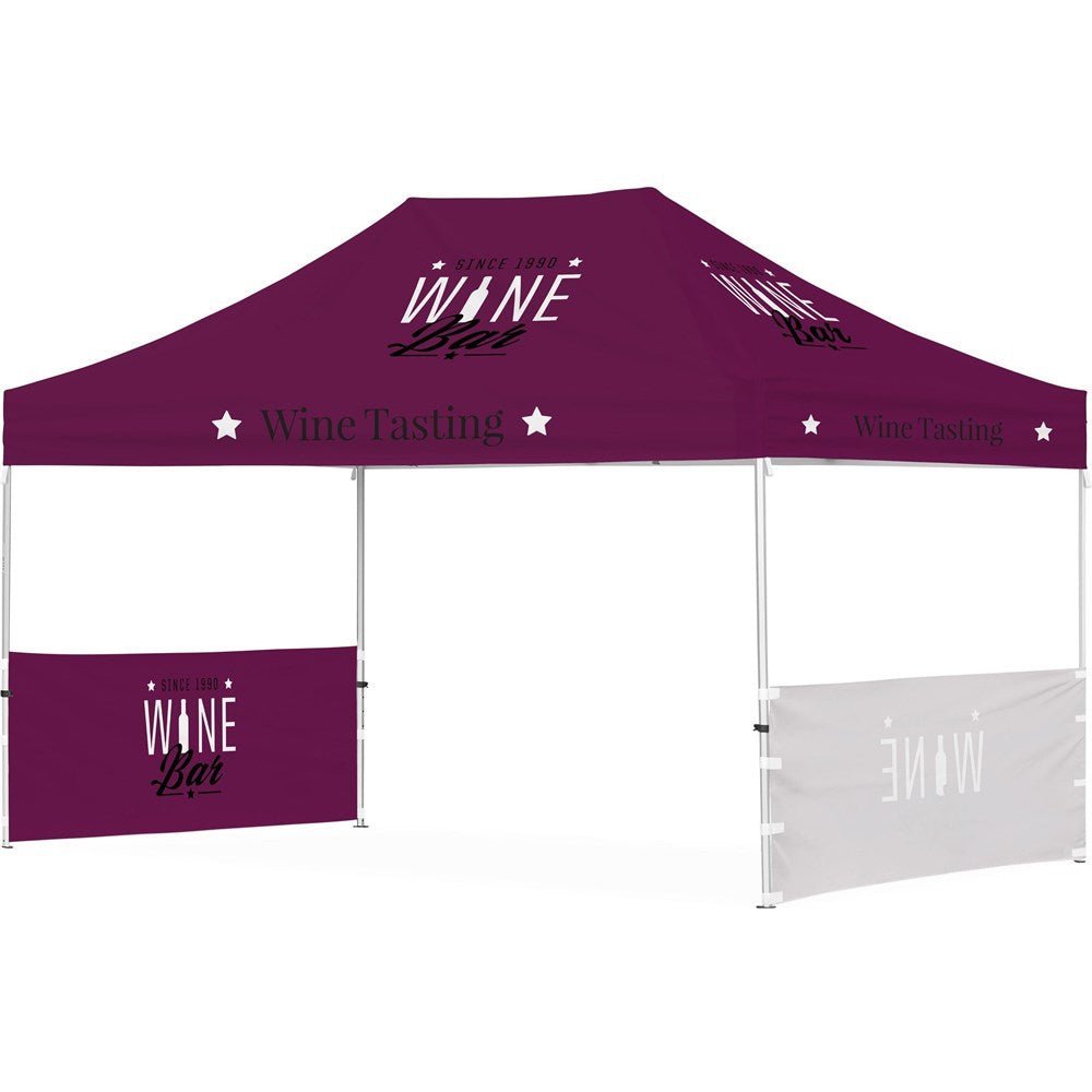 Ovation Sublimated Gazebo 4.5m X 3m - 2 Short Half - Wall Skins - Brand your company Logo! Get a quote - Promo Lingo
