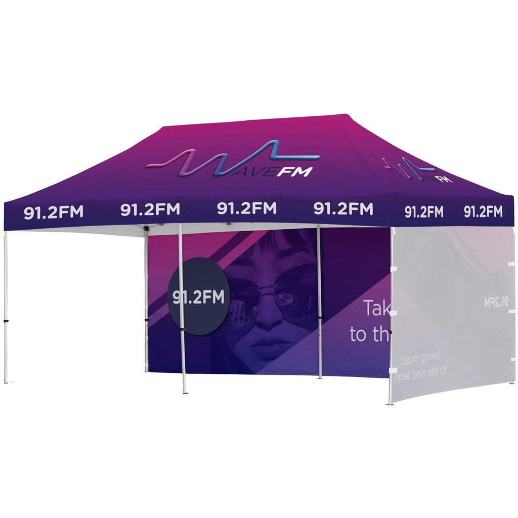Ovation Sublimated Gazebo 6m X 3m - 1 Long Full - Wall Skin - 1 Short Full - Wall Skin - Brand your company Logo! Get a quote - Promo Lingo