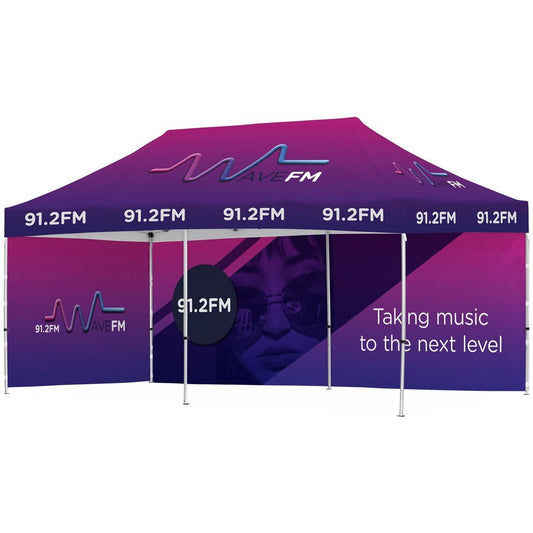 Ovation Sublimated Gazebo 6m X 3m - 1 Long Full - Wall Skin - 1 Short Full - Wall Skin - Brand your company Logo! Get a quote - Promo Lingo