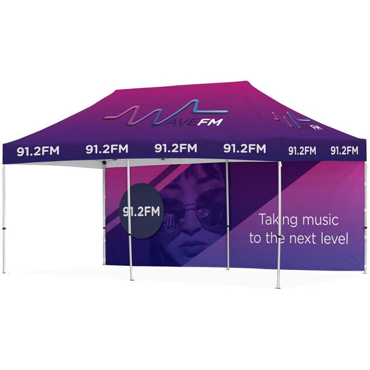 Ovation Sublimated Gazebo 6m X 3m - 1 Long Full - Wall Skin - Brand your company Logo! Get a quote - Promo Lingo