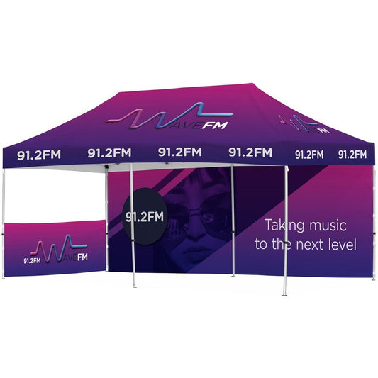 Ovation Sublimated Gazebo 6m X 3m - 1 Short Half - Wall Skin - 1 Long Full - Wall Skin 6m x 3m Sublimated Gazebos - Get the best branded items from - Promo Lingo