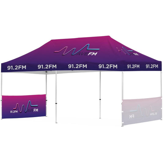 Ovation Sublimated Gazebo 6m X 3m - 2 Short Half - Wall Skins - Brand your company Logo! Get a quote - Promo Lingo
