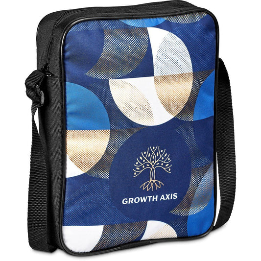 Pre - Printed Sample Hoppla A4 Crossbody Conference Bag - Brand your company Logo! Get a quote - Promo Lingo