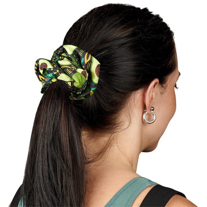 Pre-Printed Sample Hoppla Botanic Polyester Hair Scrunchie - Brand your company Logo! Get a quote from- Promo Lingo