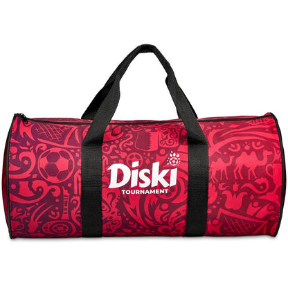 Pre - Printed Sample Hoppla Carter Barrel Sport Bag - Brand your company Logo! Get a quote - Promo Lingo
