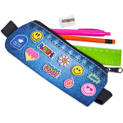 Pre - Printed Sample Hoppla Lagoon Polyester Pencil Case To Fit Over An A5 Notebook - Brand your company Logo! Get a quote - Promo Lingo
