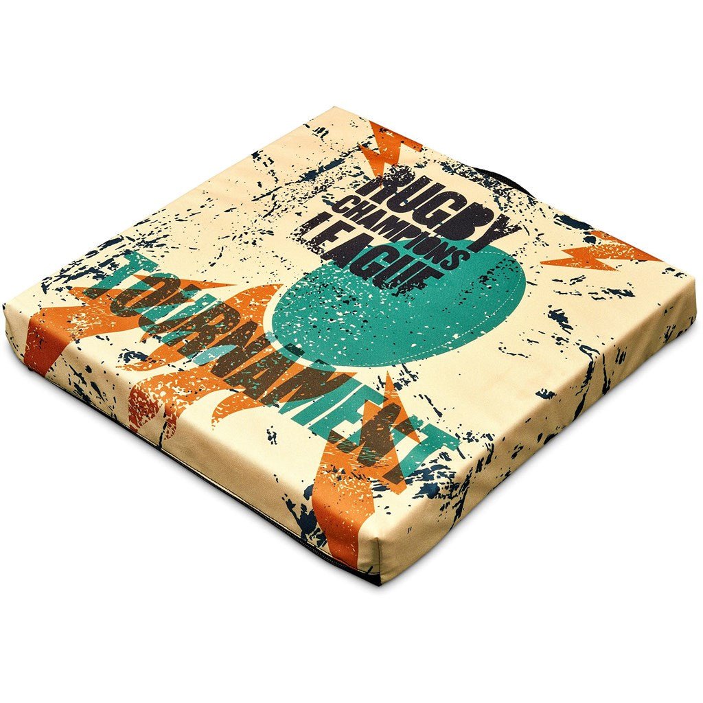 Pre - Printed Sample Hoppla Loftus Stadium Cushion - Brand your company Logo! Get a quote - Promo Lingo