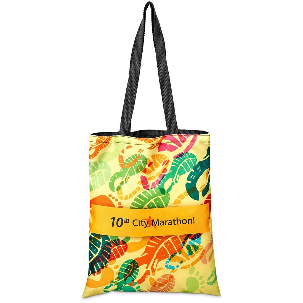 Pre - Printed Sample Hoppla Mall Shopper With Front Panel - Brand your company Logo! Get a quote - Promo Lingo