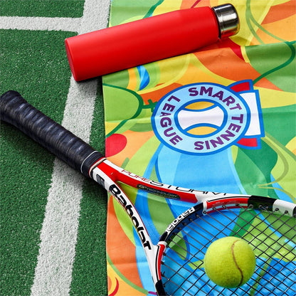 Pre - Printed Sample Hoppla Relay Sports Towel - Dual Branding - Brand your company Logo! Get a quote - Promo Lingo