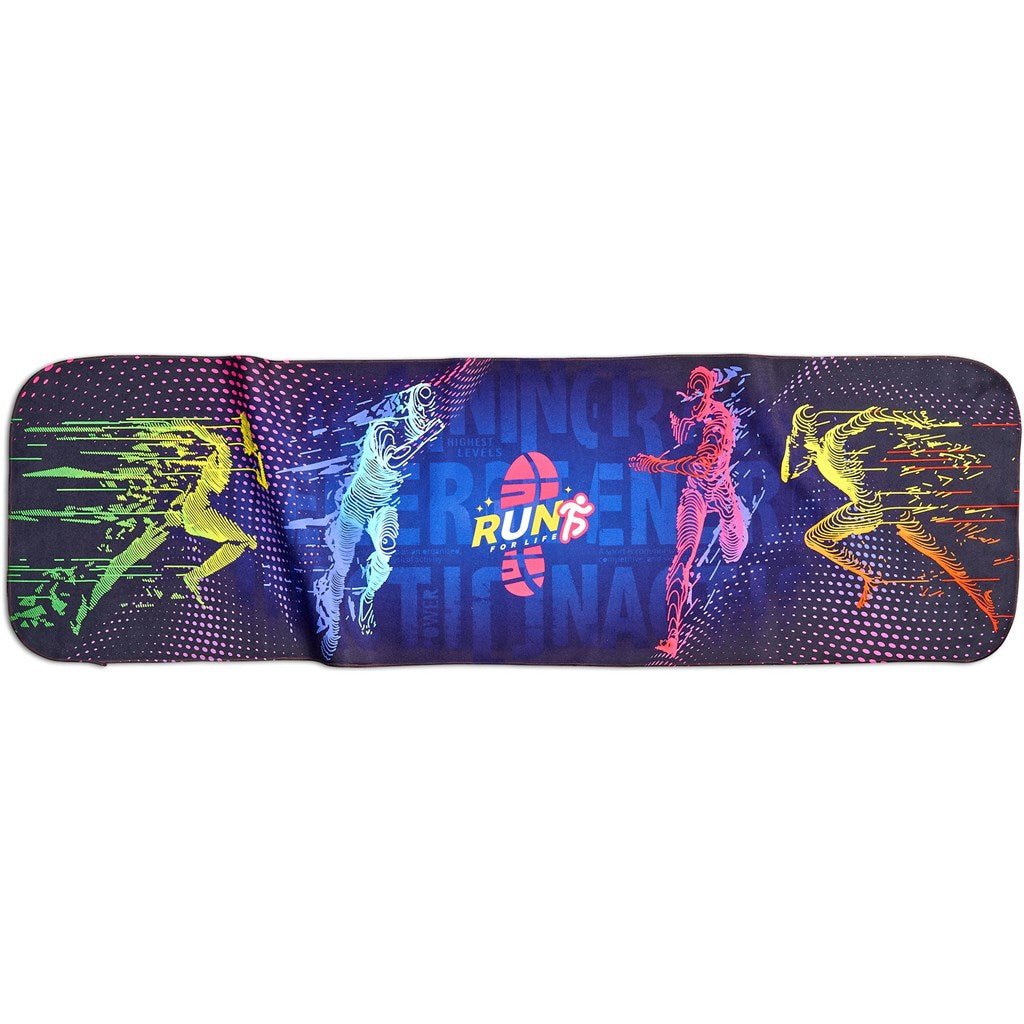 Pre - Printed Sample Hoppla Relay Sports Towel - Single Sided - Brand your company Logo! Get a quote - Promo Lingo