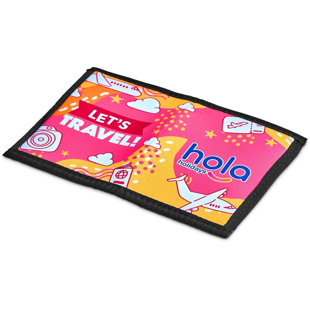 Pre - Printed Sample Hoppla Zambezi Neoprene Passport Cover - Brand your company Logo! Get a quote - Promo Lingo