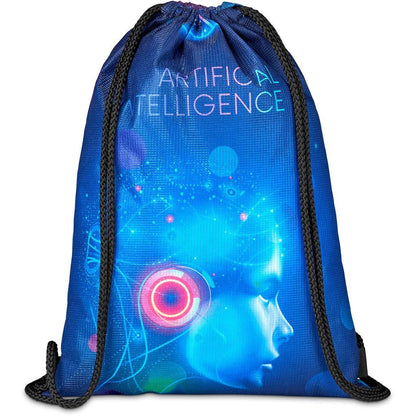 Pre - Production Sample Hoppla Bellville Recycled PET Drawstring Bag - Brand your company Logo! Get a quote - Promo Lingo