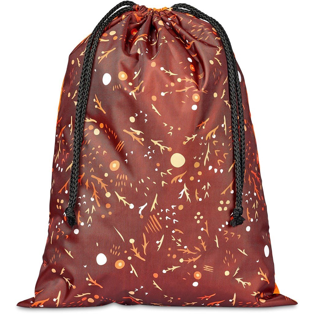 Pre - Production Sample Hoppla Benguela Jumbo Polyester Drawstring Pouch - Brand your company Logo! Get a quote - Promo Lingo