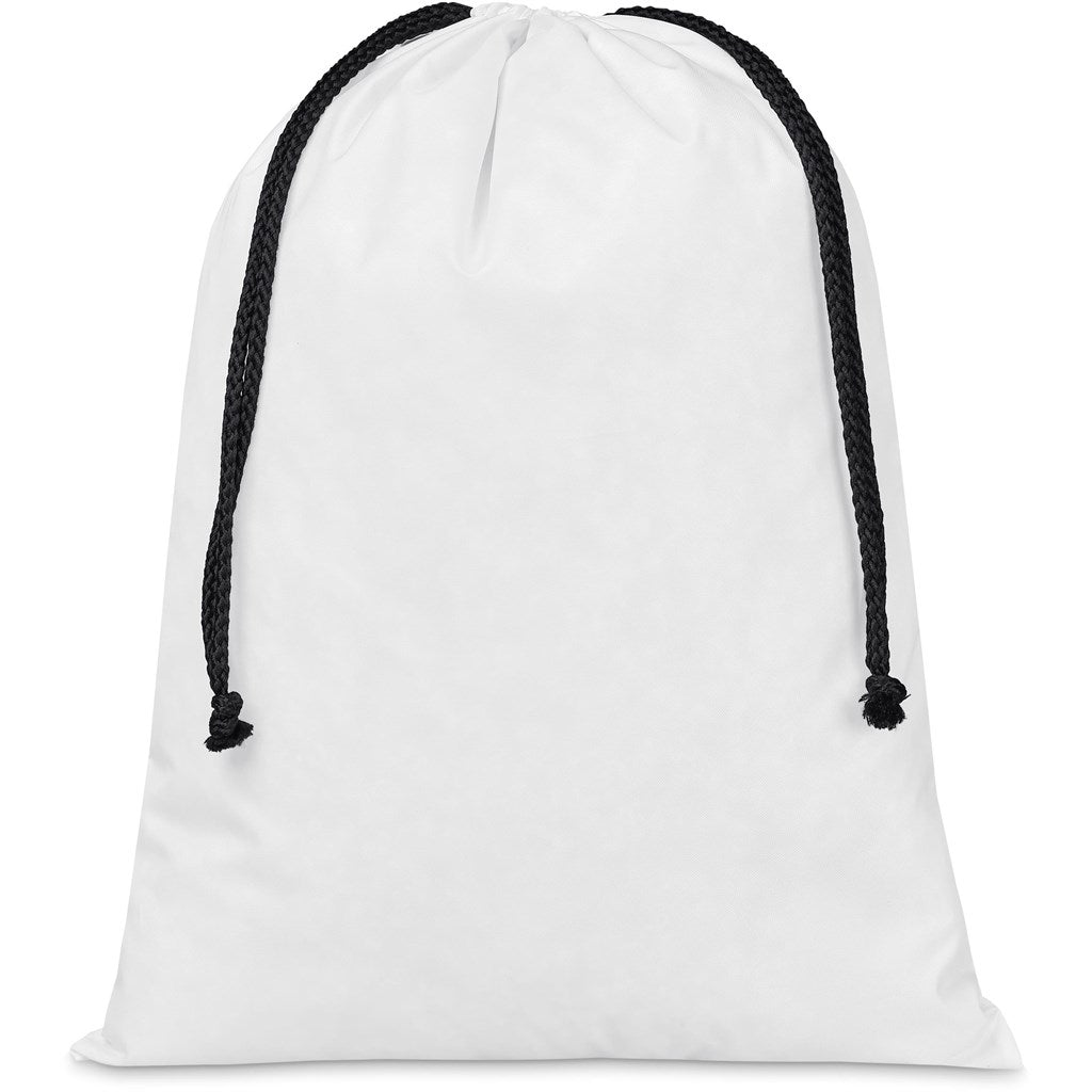 Pre - Production Sample Hoppla Benguela Jumbo Polyester Drawstring Pouch - Brand your company Logo! Get a quote - Promo Lingo