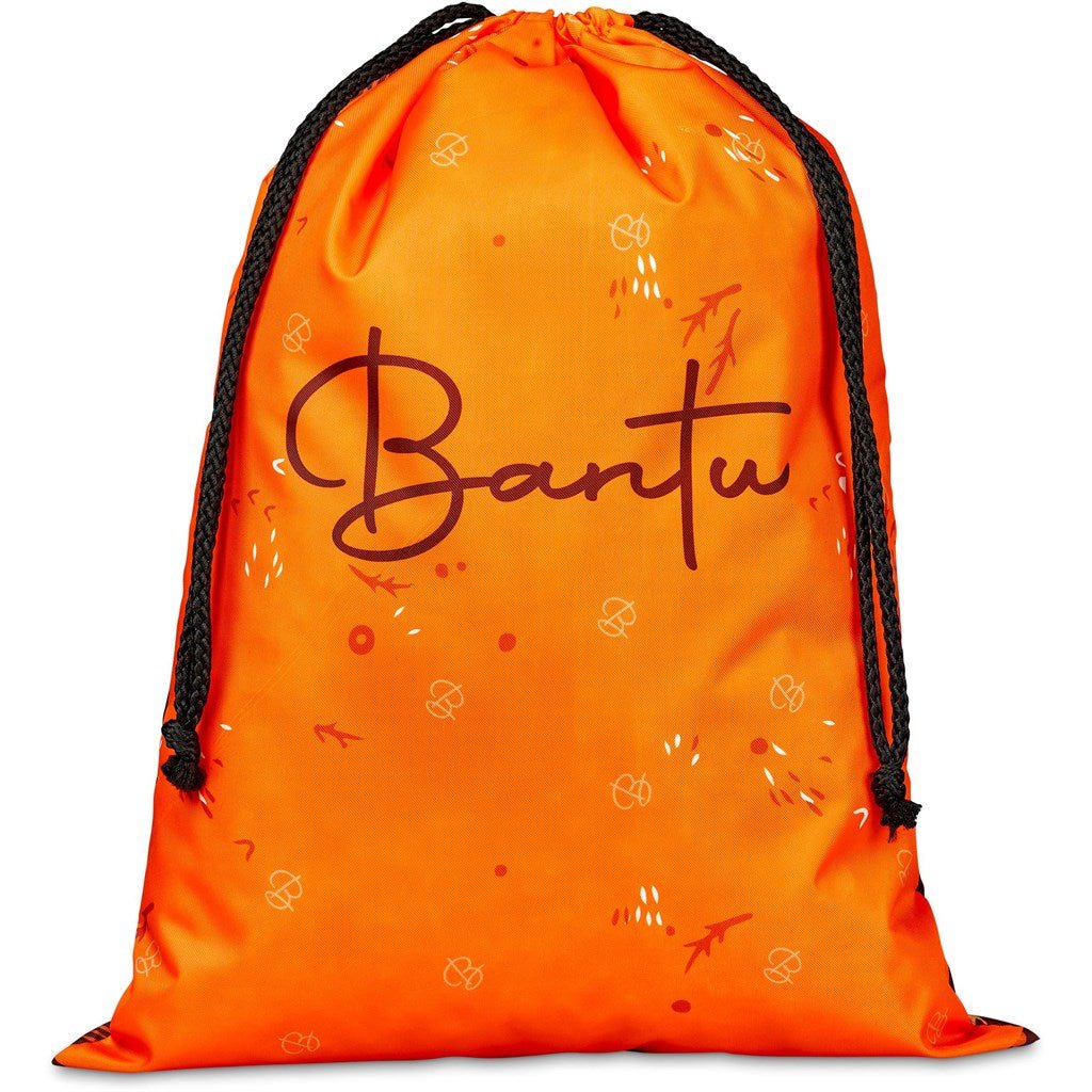 Pre - Production Sample Hoppla Benguela Jumbo Polyester Drawstring Pouch - Brand your company Logo! Get a quote - Promo Lingo