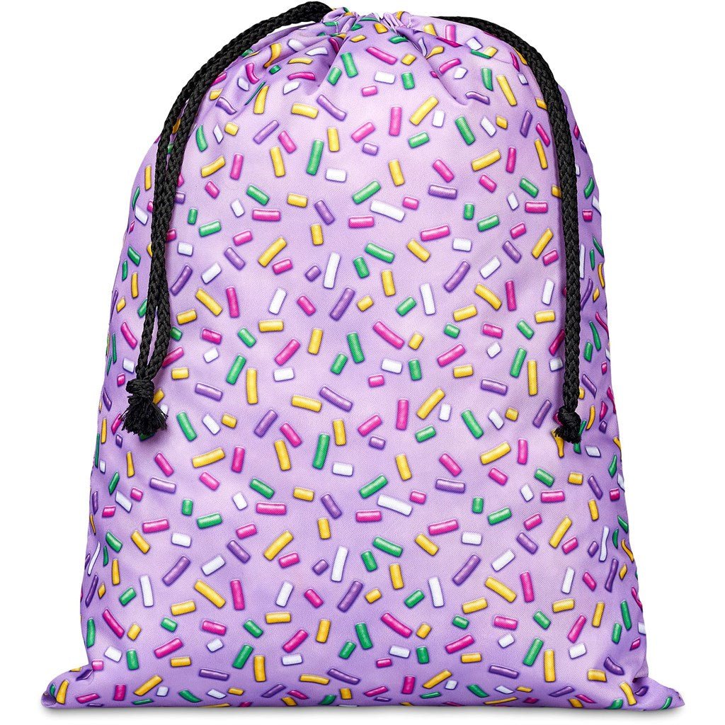 Pre - Production Sample Hoppla Benguela Jumbo Polyester Drawstring Pouch - Brand your company Logo! Get a quote - Promo Lingo