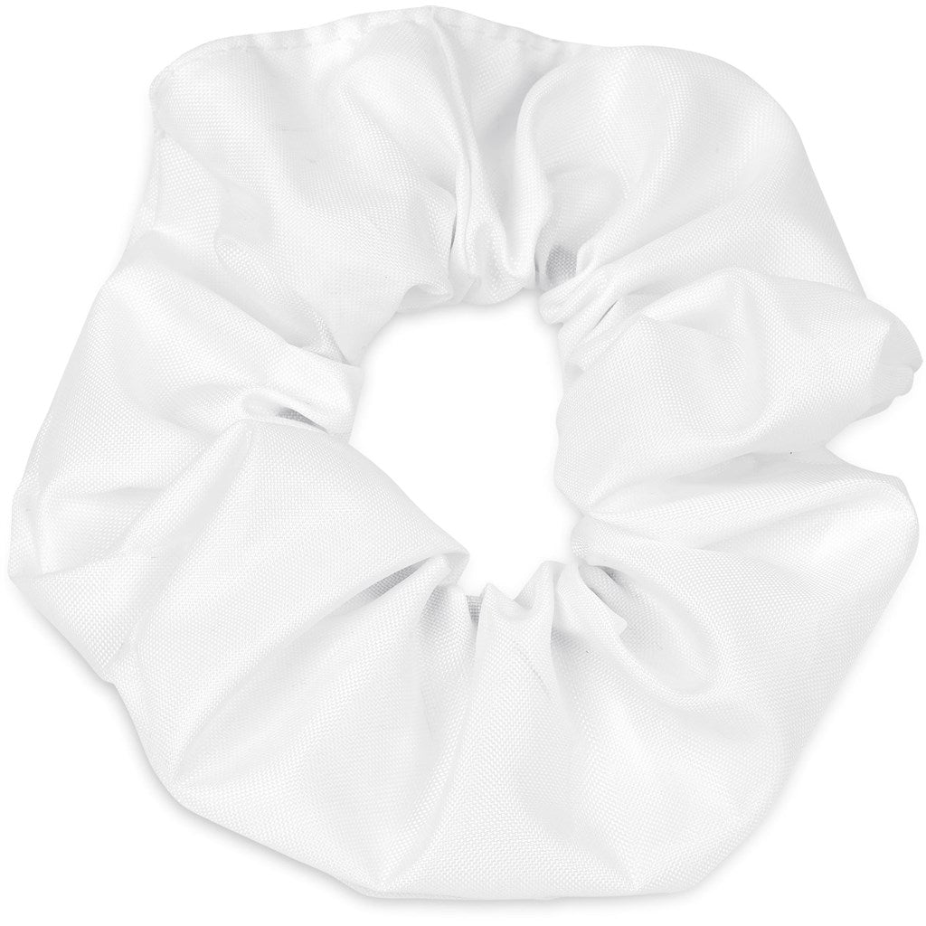 Pre - Production Sample Hoppla Botanic Polyester Hair Scrunchie - Brand your company Logo! Get a quote - Promo Lingo