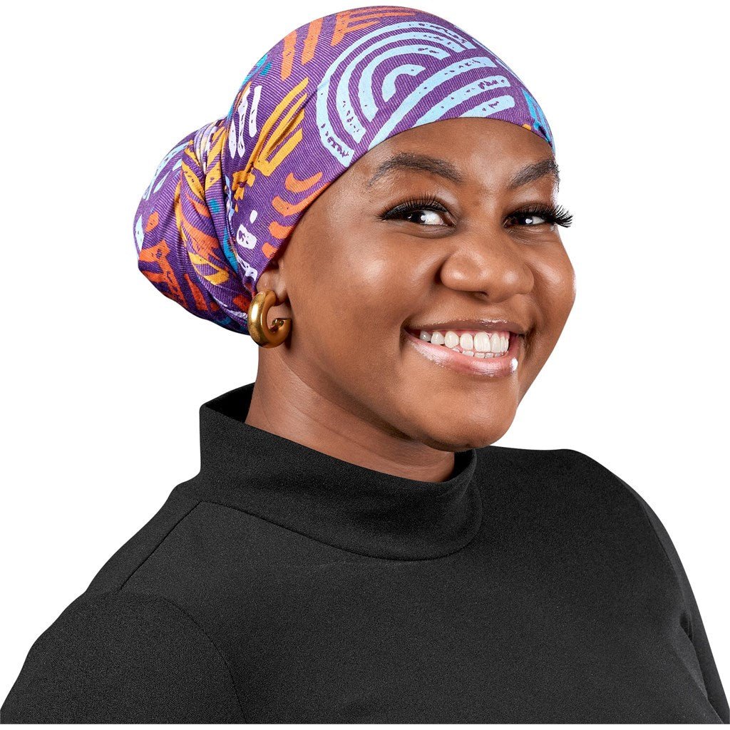 Pre - Production Sample Hoppla Crown Polyester Head Wrap - Brand your company Logo! Get a quote - Promo Lingo