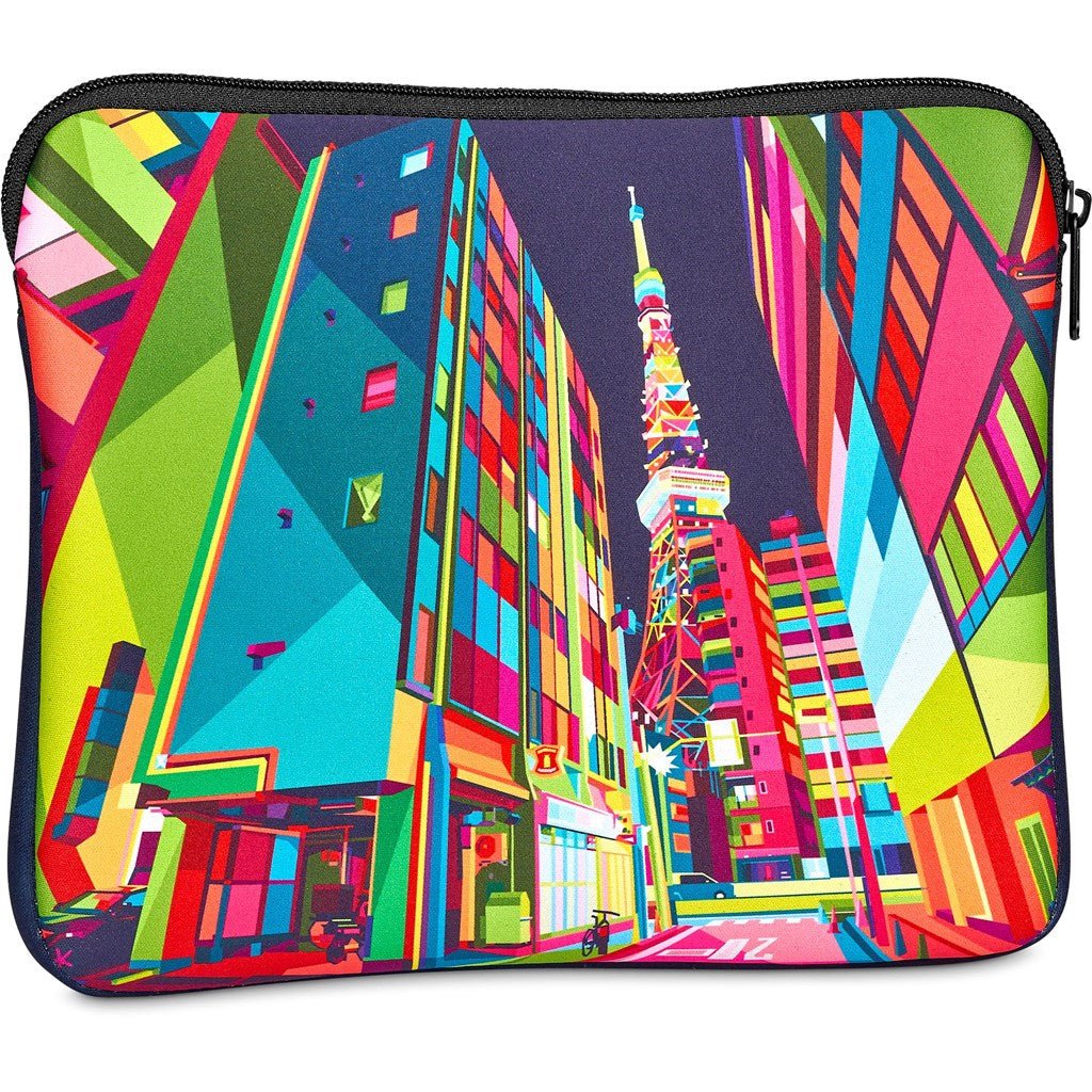 Pre - Production Sample Hoppla Domain 11 inch Neoprene Tablet Sleeve - Brand your company Logo! Get a quote - Promo Lingo