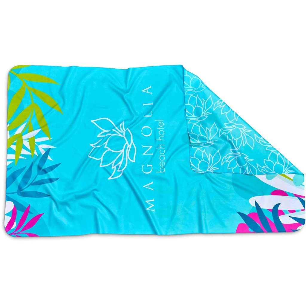 Pre - Production Sample Hoppla Hula Beach Towel - Dual Sided Branding - Brand your company Logo! Get a quote - Promo Lingo