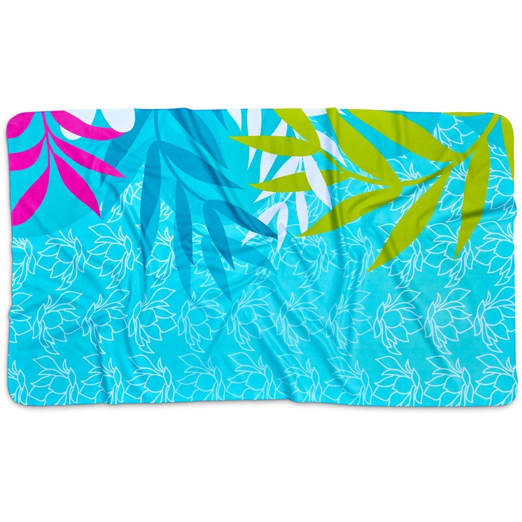 Pre - Production Sample Hoppla Hula Beach Towel - Dual Sided Branding - Brand your company Logo! Get a quote - Promo Lingo