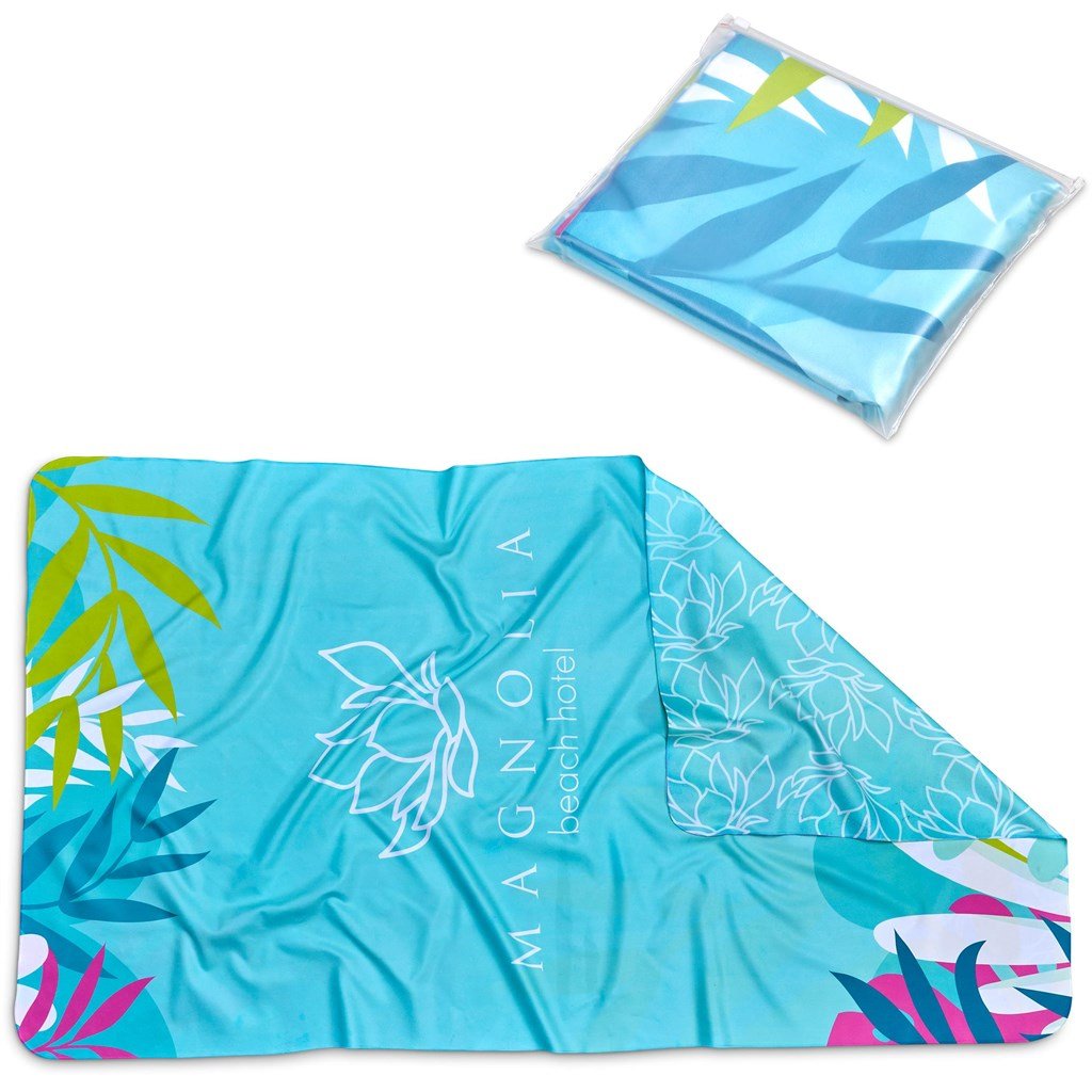 Pre - Production Sample Hoppla Hula Beach Towel - Dual Sided Branding - Brand your company Logo! Get a quote - Promo Lingo