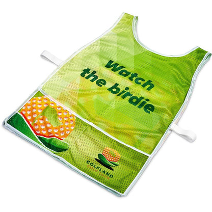 Pre - Production Sample Hoppla Jackal Polyester Caddy Bib with PVC Name Sleeve - Brand your company Logo! Get a quote - Promo Lingo