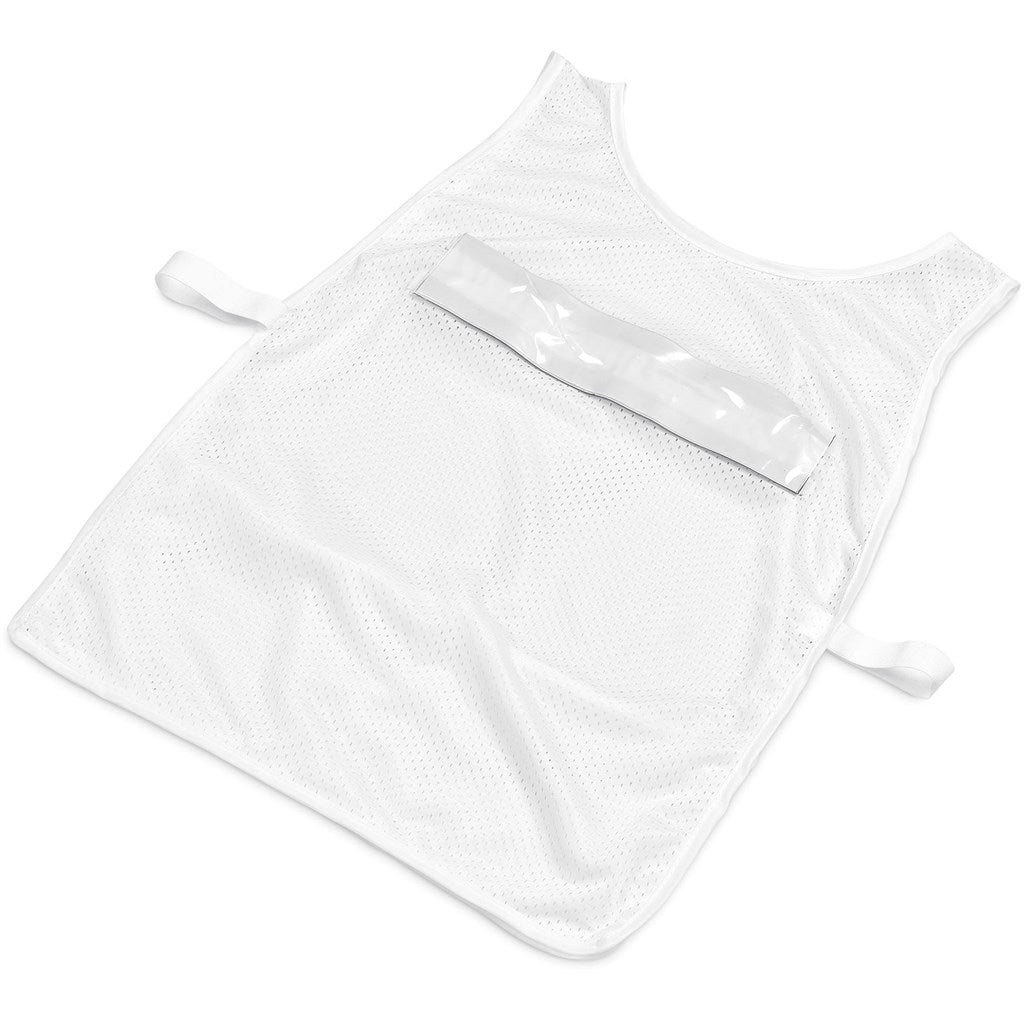 Pre - Production Sample Hoppla Jackal Polyester Caddy Bib with PVC Name Sleeve - Brand your company Logo! Get a quote - Promo Lingo