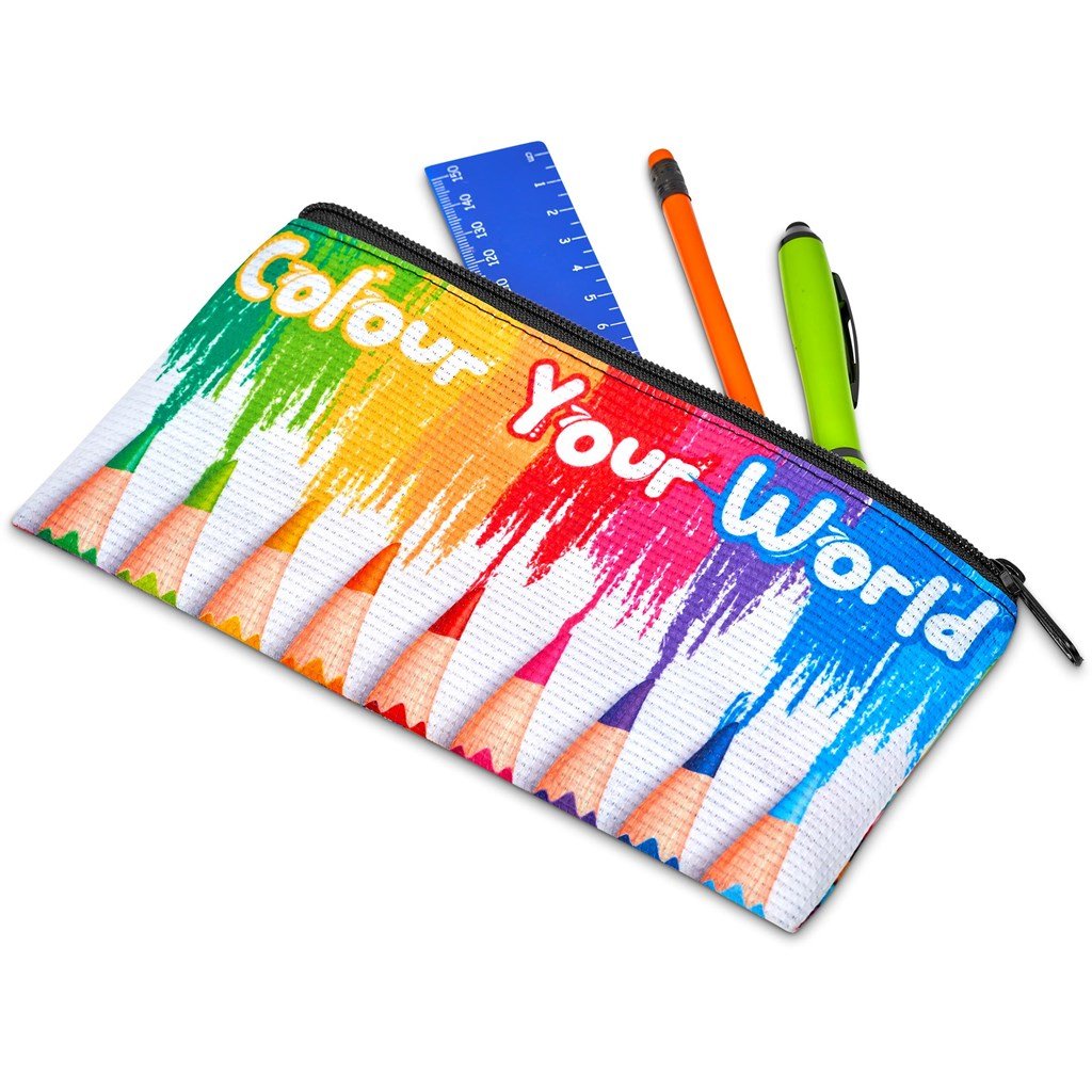 Pre - Production Sample Hoppla Junior Recycled PET Stitch - Bond Pencil Case - Brand your company Logo! Get a quote - Promo Lingo
