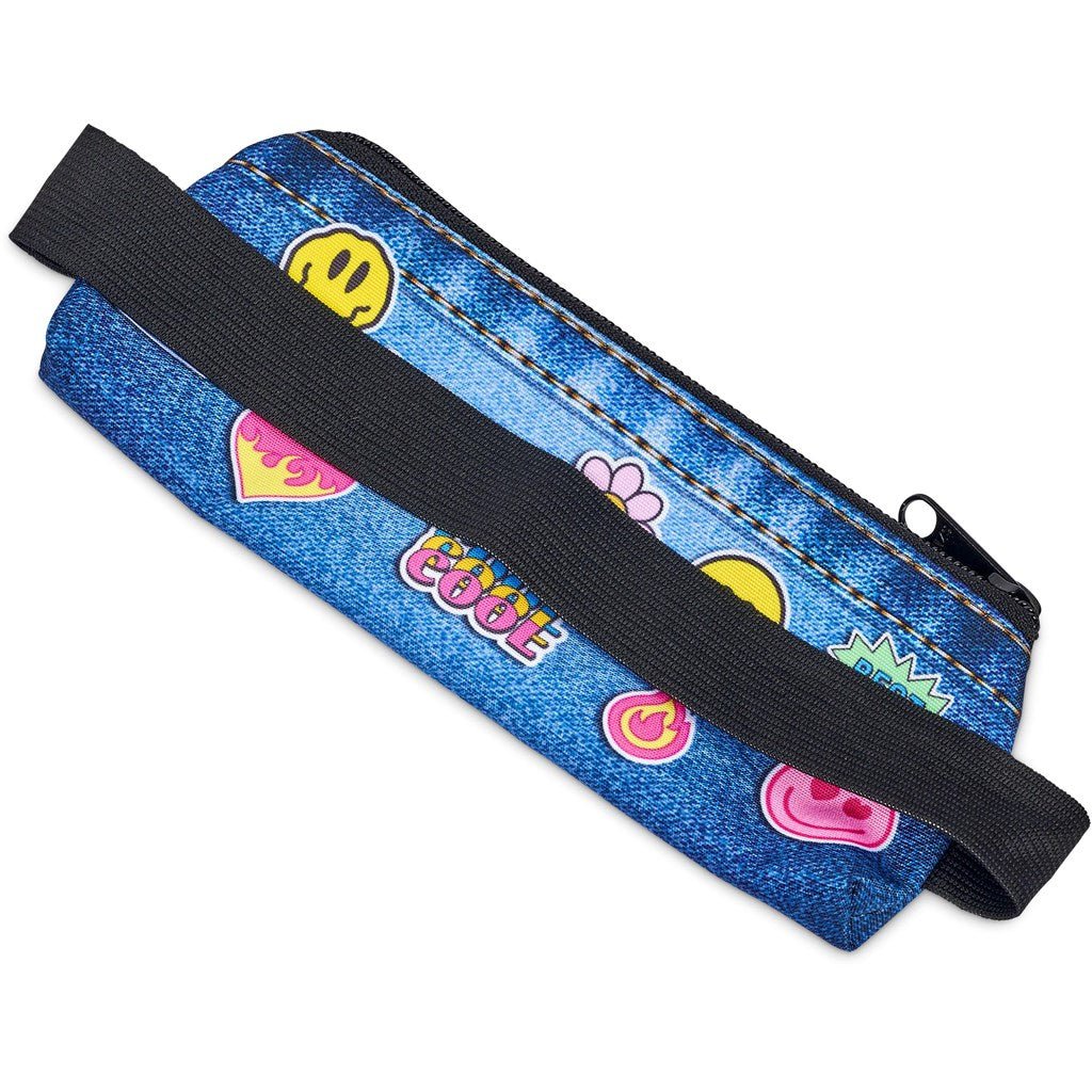 Pre - Production Sample Hoppla Lagoon Polyester Pencil Case To Fit Over An A5 Notebook - Brand your company Logo! Get a quote - Promo Lingo