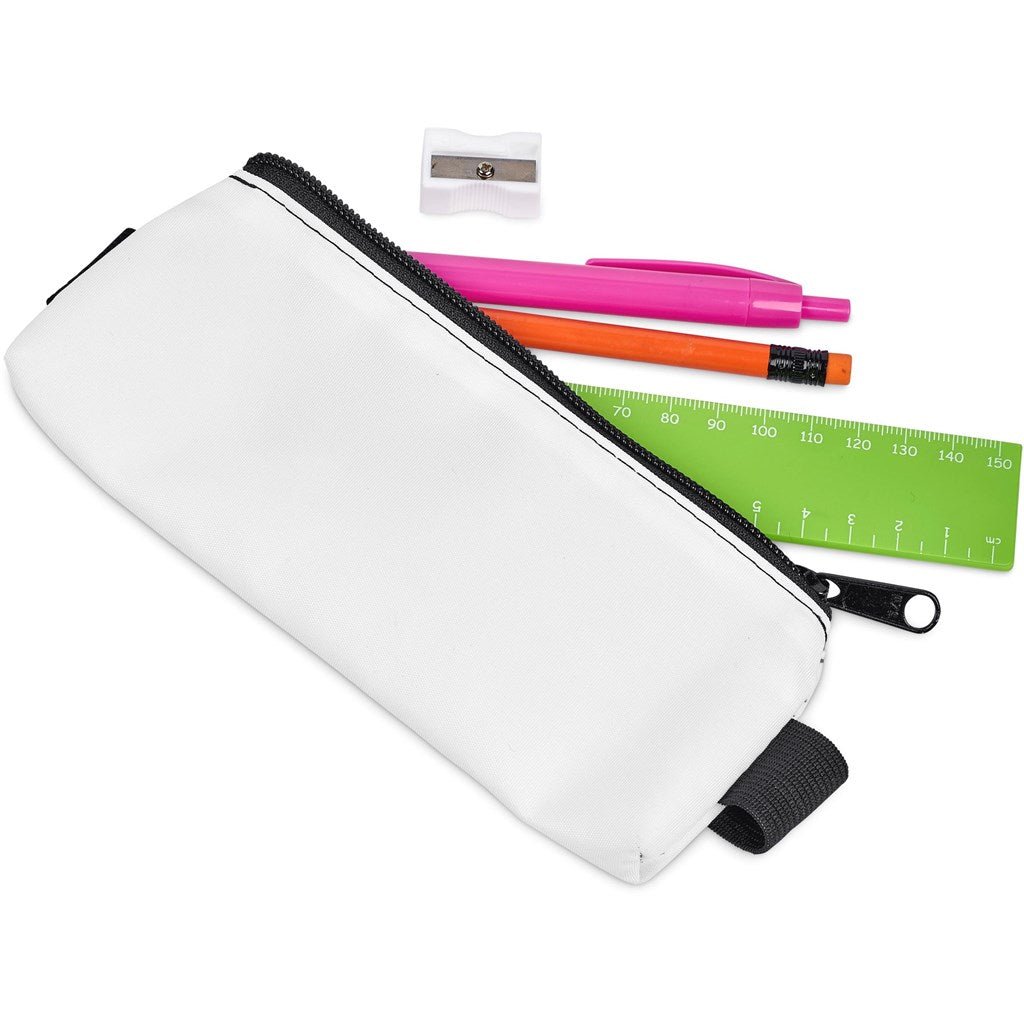 Pre - Production Sample Hoppla Lagoon Polyester Pencil Case To Fit Over An A5 Notebook - Brand your company Logo! Get a quote - Promo Lingo