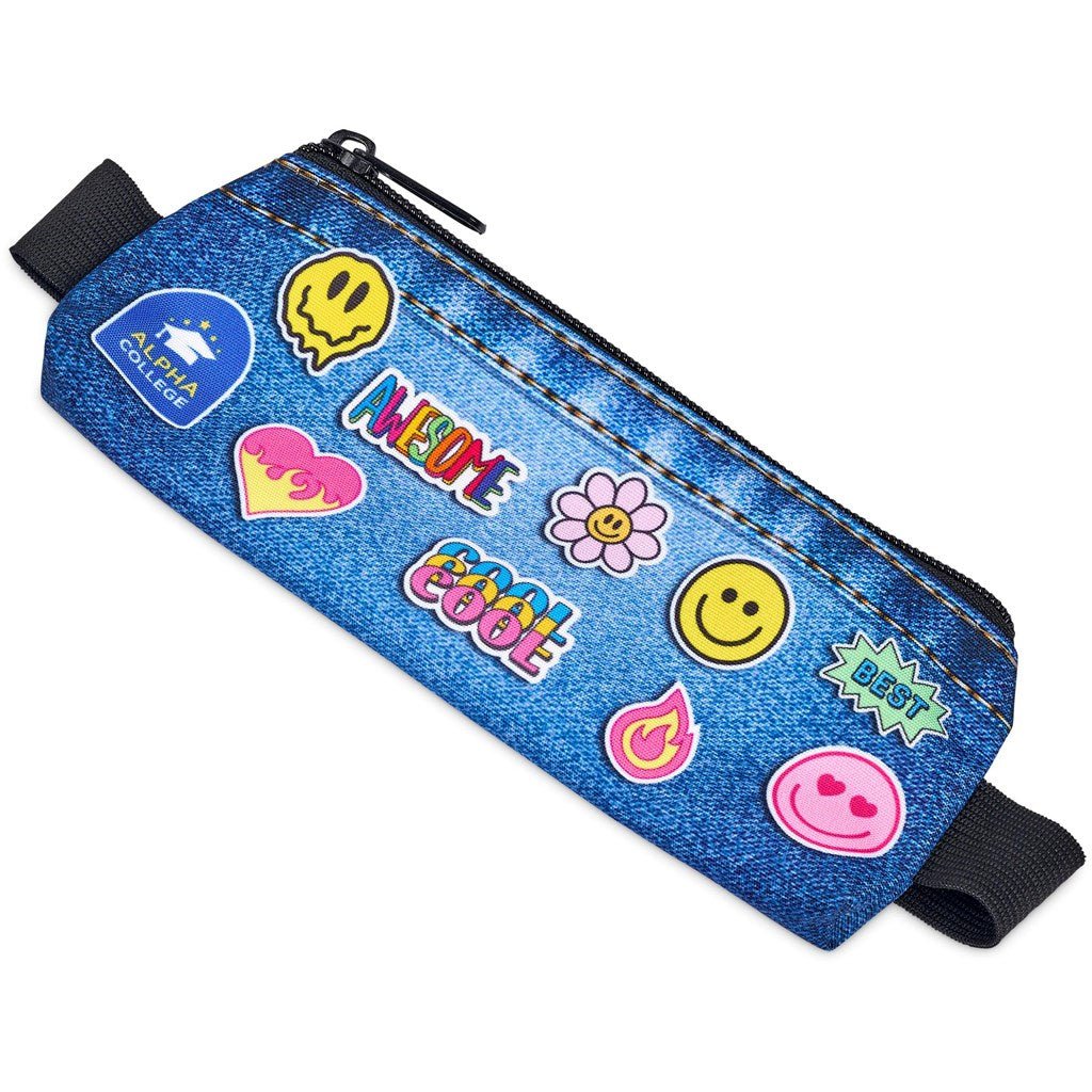 Pre - Production Sample Hoppla Lagoon Polyester Pencil Case To Fit Over An A5 Notebook - Brand your company Logo! Get a quote - Promo Lingo