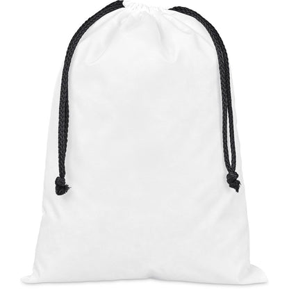 Pre - Production Sample Hoppla Pacific Maxi Polyester Drawstring Pouch - Brand your company Logo! Get a quote - Promo Lingo