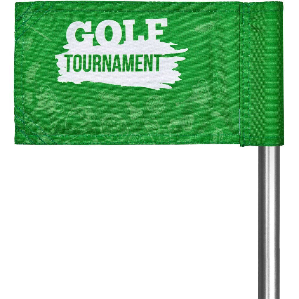 Pre - Production Sample Hoppla Putting Green Flag - Brand your company Logo! Get a quote - Promo Lingo