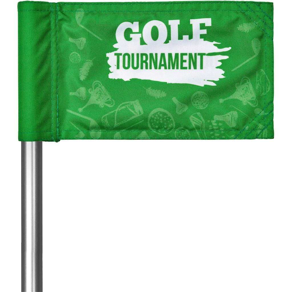 Pre - Production Sample Hoppla Putting Green Flag - Brand your company Logo! Get a quote - Promo Lingo