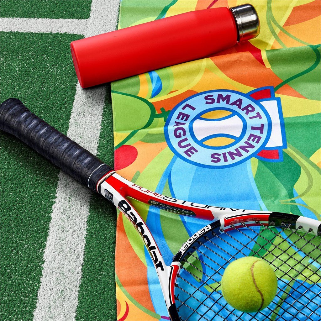 Pre - Production Sample Hoppla Relay Sports Towel - Dual Branding - Brand your company Logo! Get a quote - Promo Lingo