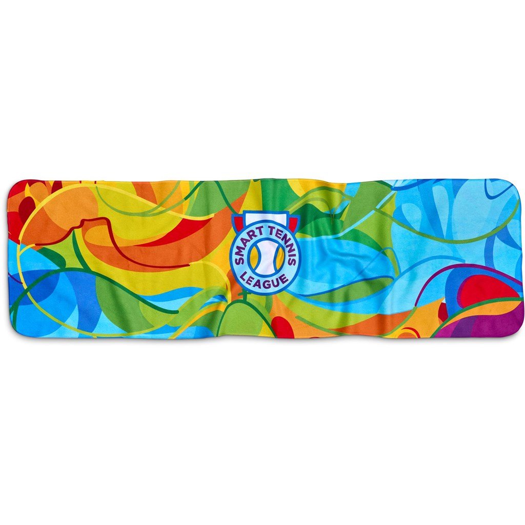 Pre - Production Sample Hoppla Relay Sports Towel - Dual Branding - Brand your company Logo! Get a quote - Promo Lingo