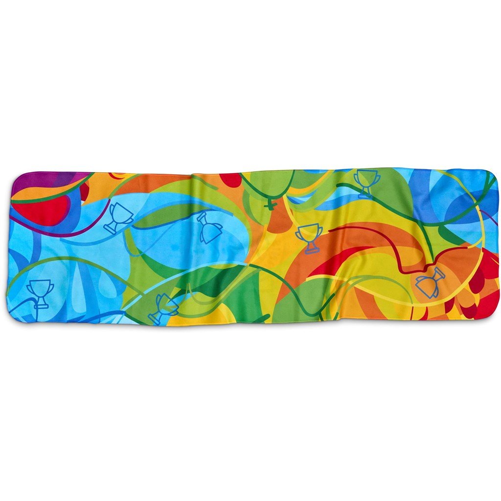 Pre - Production Sample Hoppla Relay Sports Towel - Dual Branding - Brand your company Logo! Get a quote - Promo Lingo